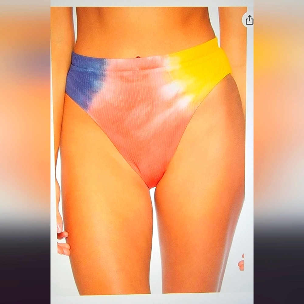 SOLUNA WOMEN'S MOONLIGHT TIE DYE BANDED BIKINI BOTTOM